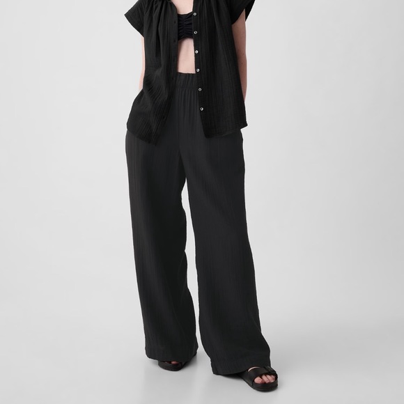 GAP Crinkle Gauze Wide Leg Pant - Picture 1 of 6